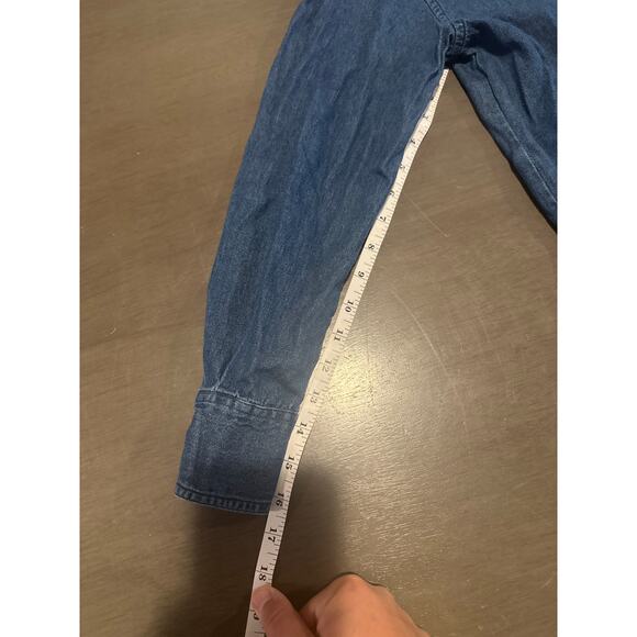 Wrangler womens button up denim Shirt embroidered bird detail size Small S rare - Picture 6 of 7